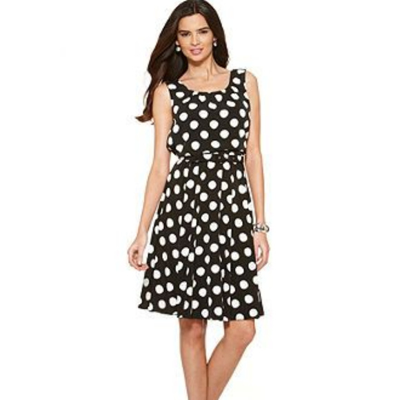 polka dot belted dress